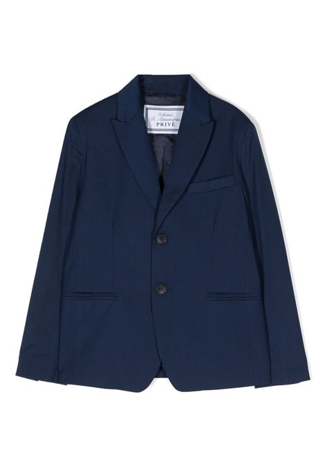 Giacca monopetto con revers a lancia DANIELE ALESSANDRINI KIDS | 1235J1243BLUE